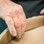John Higgins at work in his studio 2018